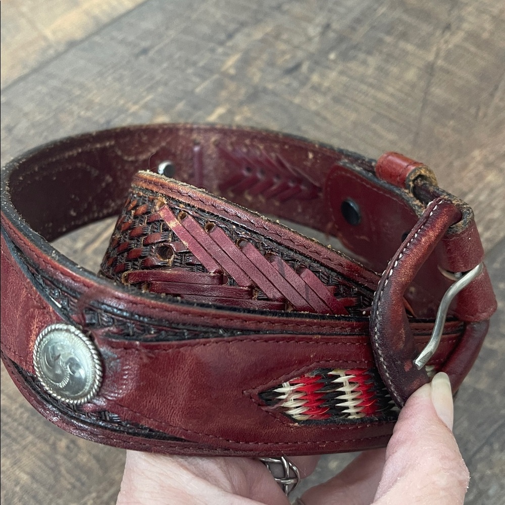 VINTAGE Mexico Leather Belt (30)